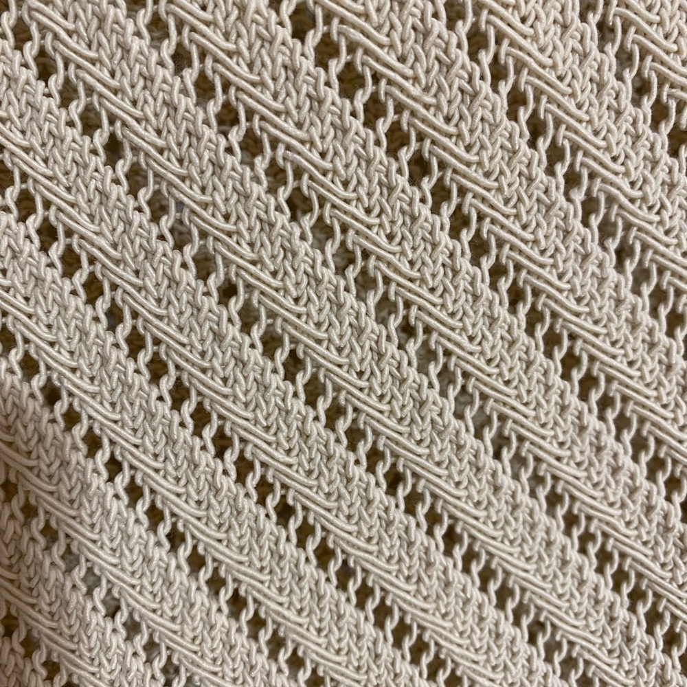 Zara Knit Top Sleeveless Boat Beaded Neckline Cream Size M - Picture 6 of 10